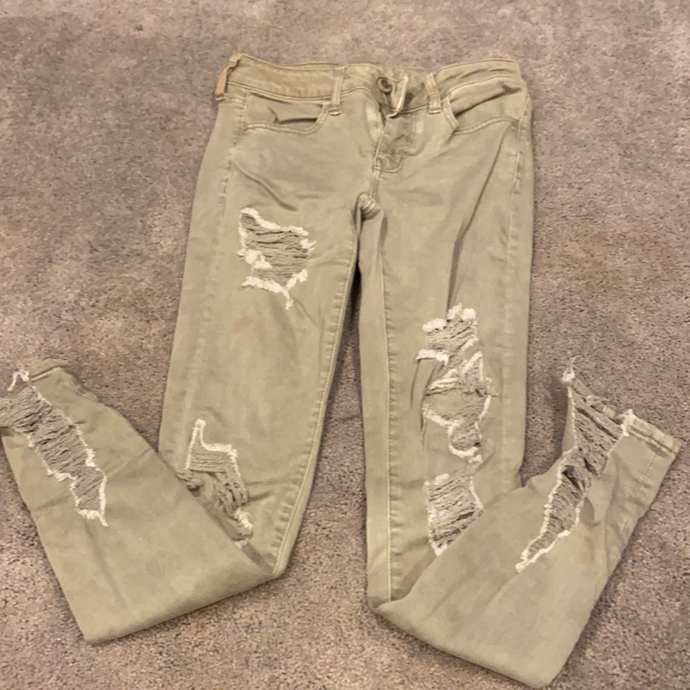 light green skinny jeans